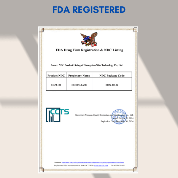 raythons herbalease FDA certification